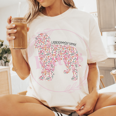 Labradoodle Mom Floral Comfort Colors T-Shirt